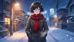 雪の夜、肉まんカイロで帰り道