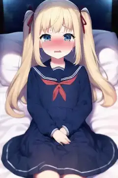 体調悪くてお休みしないといけなくて泣く金髪少女
