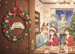 雪降る夜のクリスマス集い
