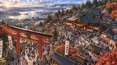 紅葉の古社で紡がれる秋の祈り