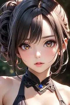 柔らかな光に輝く黒髪の少女
