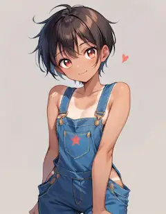 日焼けボーイッシュ少女