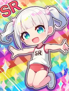 No.1675 キラキラシール✕レアリティー表記の体操服の女の子