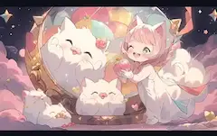 擬人化猫ちゃん「にゃんにゃんスター」の絵本に登場する猫ちゃん
