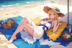 beach and straw hat