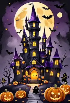 月夜のハロウィン城の秘密の宴