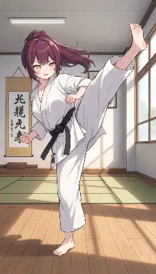 稽古に励む空手少女