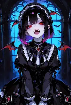 月夜のヴァンパイアメイドの微笑