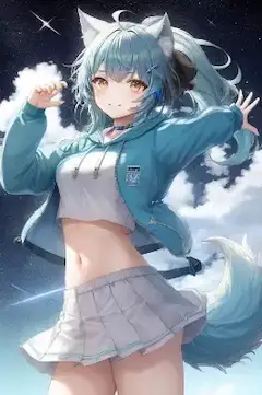 ケモ耳女子ブルー