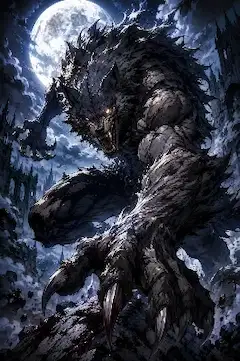 満月に咆哮する黒き魔狼