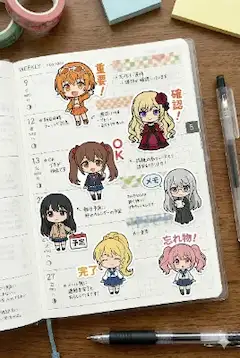 おま好きガールズステッカー（おま好きガールズ×手帳用ステッカー）