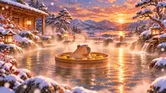 温泉で桶風呂