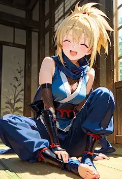 陽光に輝くくノ一の微笑み