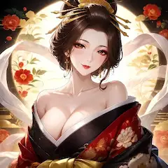 月明かりに輝く着物美人