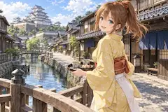 お城の前に、ひと休み