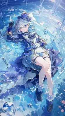 水面に横たわるフリーナ