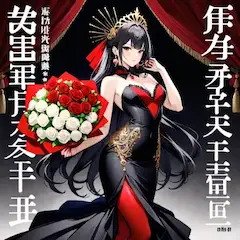薔薇を抱く黒髪の女王