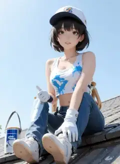 青い屋根にしようと思うの♪
