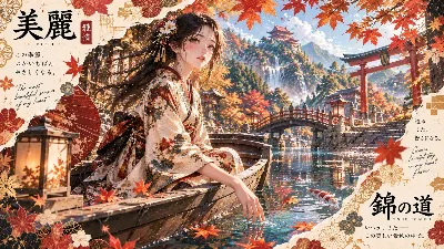 紅葉の川で指先から広がる記憶