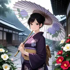 椿咲く小道