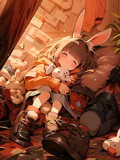 遊び疲れておやすみ中