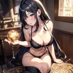 黄金の宝玉を携える美女