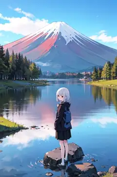 晴天と逆さ富士