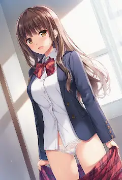 照れ屋の制服美少女