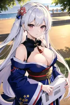 アズールレーンのエンタープライズ様の艶姿をＡIさんに描いてもらいました🙇‍♂