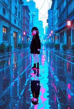 雨夜のネオンに佇む少女の秘密