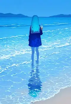 青い髪