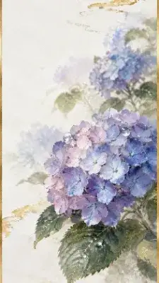 日本画風の紫陽花