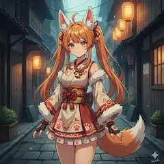 狐耳少女の路地散策