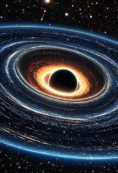 ブラックホールの渦に輝く永遠の光