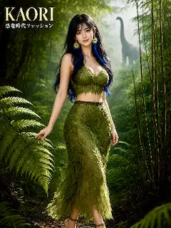 香ちゃん💚恐竜時代ファッション