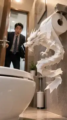 トイレットペーパーから生まれた白龍
