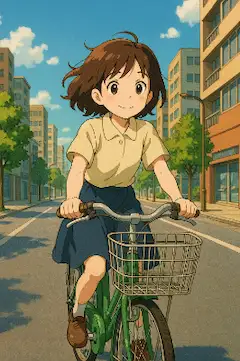 シティーサイクルと少女