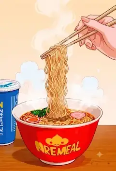MREMEALの熱々ラーメンでほっと一息