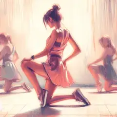 ダンススタジオをにて