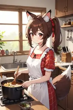 肉じゃがを大量に作る狐耳系女子