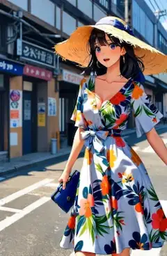 残暑の中での買い物