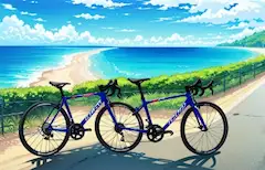 二人乗り自転車のオーシャンビュー