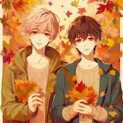 男の子ふたりで紅葉狩り