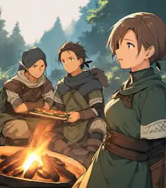 今夜はオークの焼肉よ！