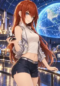 宇宙を夢見る赤髪の少女