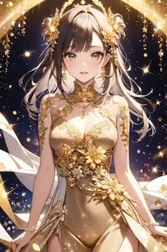星空に輝く黄金の女神