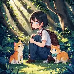 木漏れ日と少女