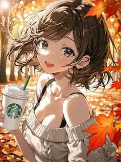 秋の陽光に微笑む少女