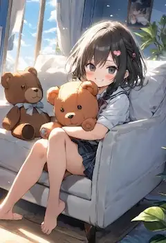 テディベアと制服女子ᐠ( ᐖ )ᐟ
