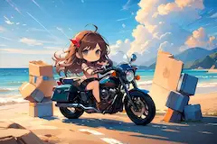 チビっ子バイクに乗る🏍